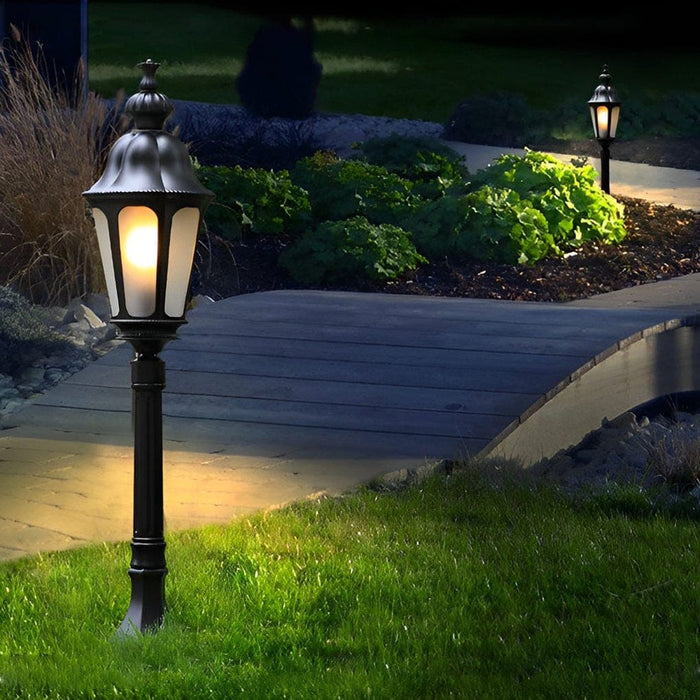 Elegant European Style Aluminum Lawn Lamp, Waterproof, Rust Proof, High Temperature Resistant with Glass Lampshade for Garden, Lawn, and Park-ErisView-8