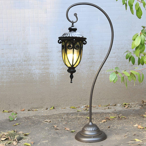 Elegant European Style Garden Lamp, Durable Aluminum with Raindrop Glass, Waterproof & Rustproof for Porch, Patio, Garden, Walkway, Lawn-ErisView-1