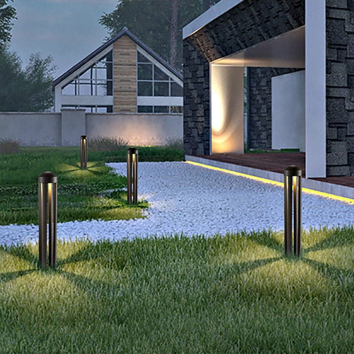 Elegant Modern Industrial Outdoor Lawn Lamp with Thickened Glass Panel for Patios, Gardens, Entrances, and Walkways, Stylish and Durable Lighting-ErisView-3