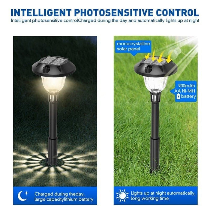 Elegant Modern Solar Pathway Lights: Waterproof Outdoor Lawn Lamps for Garden, Porch, Terrace, and Backyard with Unique Shadow Effects-ErisView-11