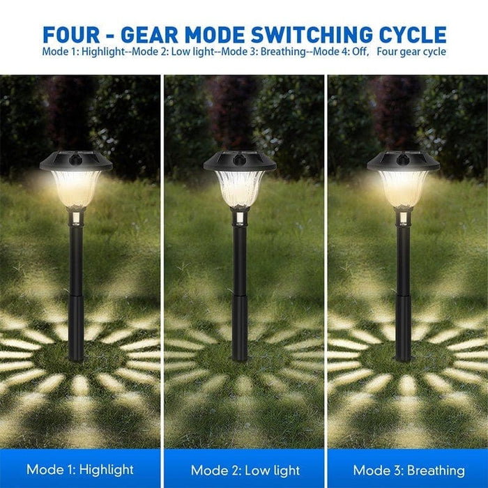 Elegant Modern Solar Pathway Lights: Waterproof Outdoor Lawn Lamps for Garden, Porch, Terrace, and Backyard with Unique Shadow Effects-ErisView-12