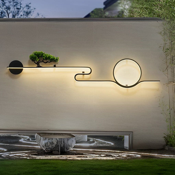 Elegant Outdoor Porch Light with Resin Tree and Moon Design, Weatherproof Wall Sconce for Villa, Garden, and Landscape Decor-ErisView-12