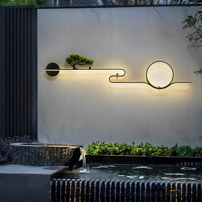 Elegant Outdoor Porch Light with Resin Tree and Moon Design, Weatherproof Wall Sconce for Villa, Garden, and Landscape Decor-ErisView-13