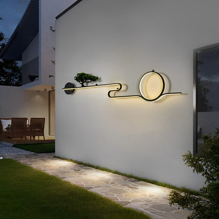 Elegant Outdoor Porch Light with Resin Tree and Moon Design, Weatherproof Wall Sconce for Villa, Garden, and Landscape Decor-ErisView-4