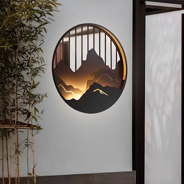 Elegant Outdoor Wall Light with Mountain Silhouette Design, LED Brightness, and Energy Efficiency, Perfect for Traditional and Modern Home Decor-ErisView-3