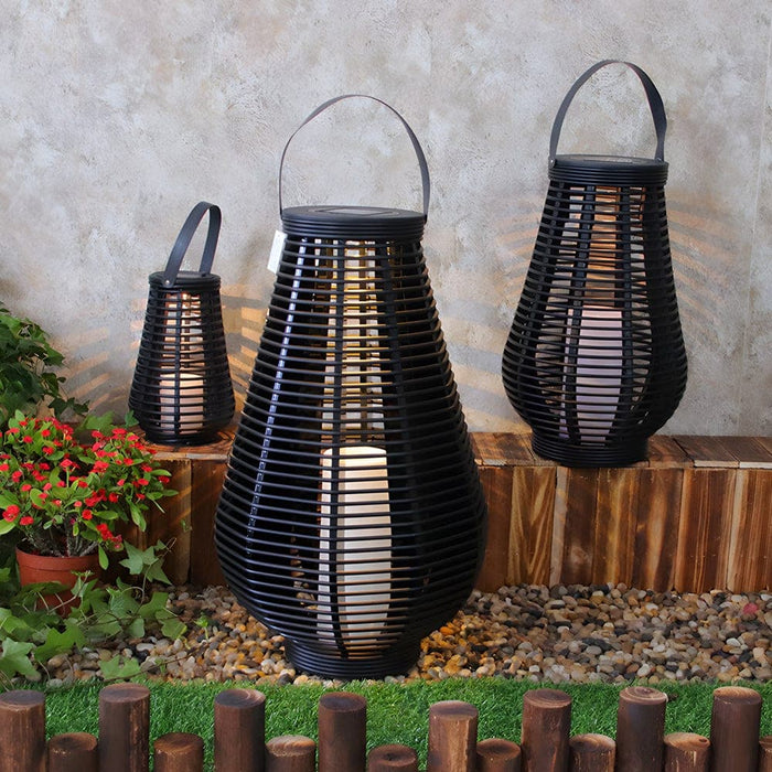 Elegant PVC Solar Outdoor Lantern with Weaving Technology, Perfect for Patios, Gardens, and Pathways, Warm Glow and Charming Hollow Pattern-ErisView-9