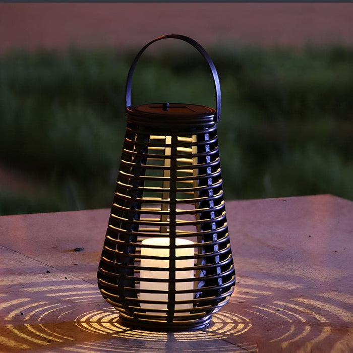 Elegant PVC Solar Outdoor Lantern with Weaving Technology, Perfect for Patios, Gardens, and Pathways, Warm Glow and Charming Hollow Pattern-ErisView-7