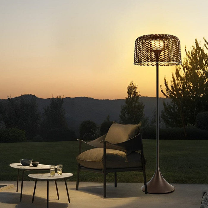 Elegant Perforated Outdoor Floor Lamp with Stainless Steel Stand and Solar-Powered LED for Indoor and Outdoor Use, Eco-Friendly and Durable-ErisView-10