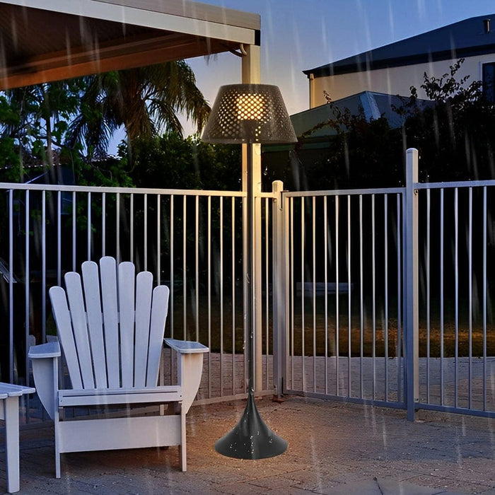 Elegant Perforated Outdoor Floor Lamp with Stainless Steel Stand and Solar-Powered LED for Indoor and Outdoor Use, Eco-Friendly and Durable-ErisView-5