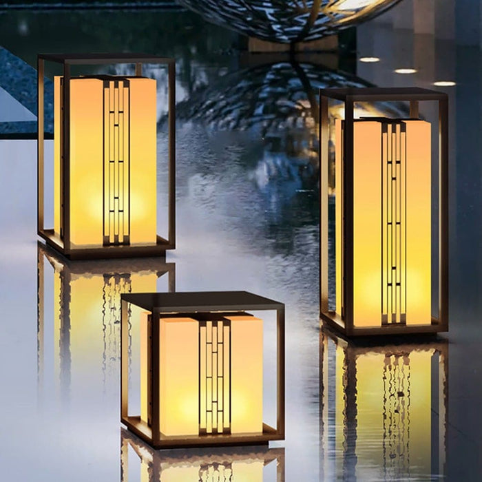 Elegant Resin Outdoor Garden Light with Hollow Flower Patterns, High Temperature Resistant, Ideal for Asian or Contemporary Courtyards-ErisView-5