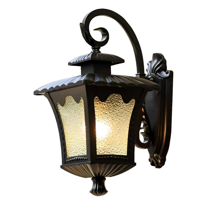 Elegant Retro Waterproof Outdoor Wall Light with Die-Cast Aluminum and Water Pattern Glass for Home, Balcony, and Aisle Lighting-ErisView-6