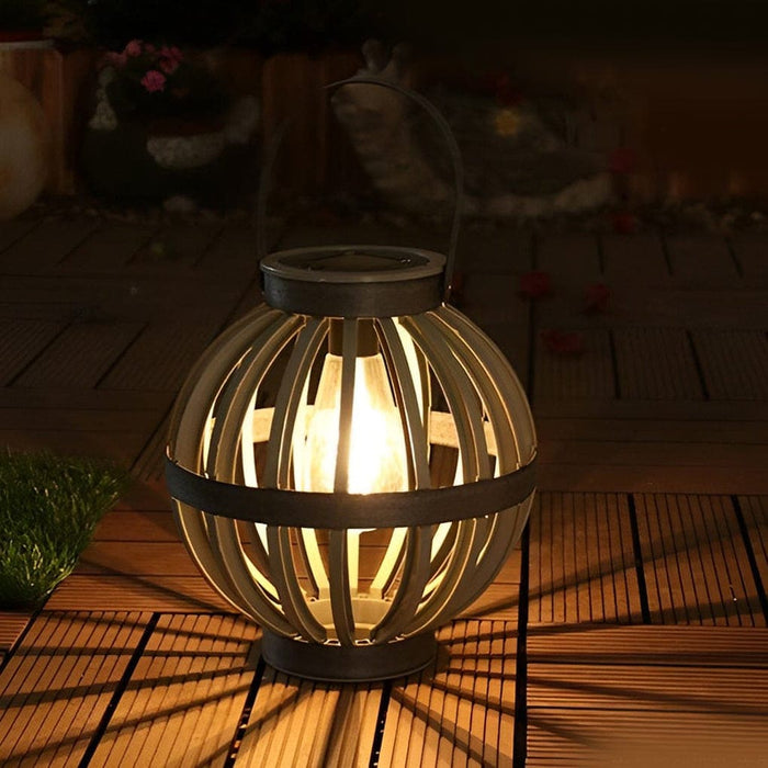 Elegant Solar-Powered Outdoor Lantern with IP65 Waterproof Rating, Imitation Rattan Design, and Portable Handle for Garden and Patio Lighting-ErisView-10