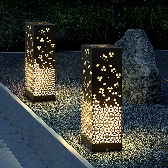 Elegant Stainless Steel Outdoor Light with Classic Hollow Carvings, Waterproof, Rust-Proof, and Impact-Resistant for Artistic Garden Decor-ErisView-3