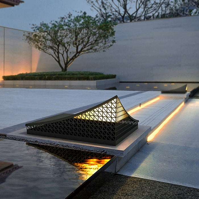 Elegant Stainless Steel Solar Outdoor Light with Asian-Style Engraving, Waterproof, Rust-Proof, High Efficiency for Warm and Lively Landscapes-ErisView-6