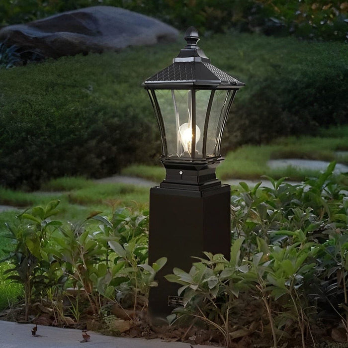 Elegant Waterproof Outdoor Lamp with Glass and Metal Design, Available in Wired and Solar Options, Auto-Charging Solar Lights for Night Use-ErisView-19