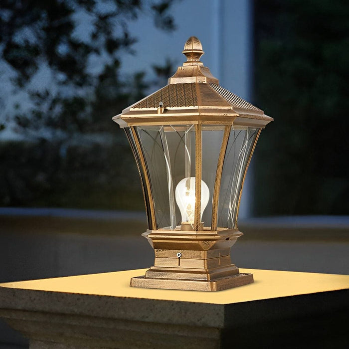 Elegant Waterproof Outdoor Lamp with Glass and Metal Design, Available in Wired and Solar Options, Auto-Charging Solar Lights for Night Use-ErisView-21