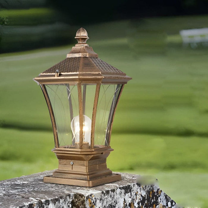 Elegant Waterproof Outdoor Lamp with Glass and Metal Design, Available in Wired and Solar Options, Auto-Charging Solar Lights for Night Use-ErisView-5