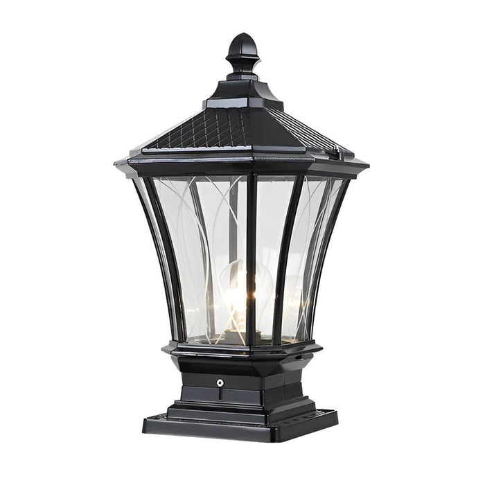 Elegant Waterproof Outdoor Lamp with Glass and Metal Design, Available in Wired and Solar Options, Auto-Charging Solar Lights for Night Use-ErisView-8