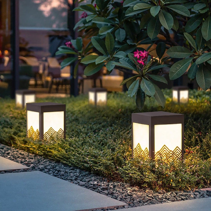 Elegant Waterproof Outdoor Light with Retro Hollow Pattern, Durable Stainless Steel Base for Garden, Patio, Balcony, Lawn, and Garage-ErisView-4