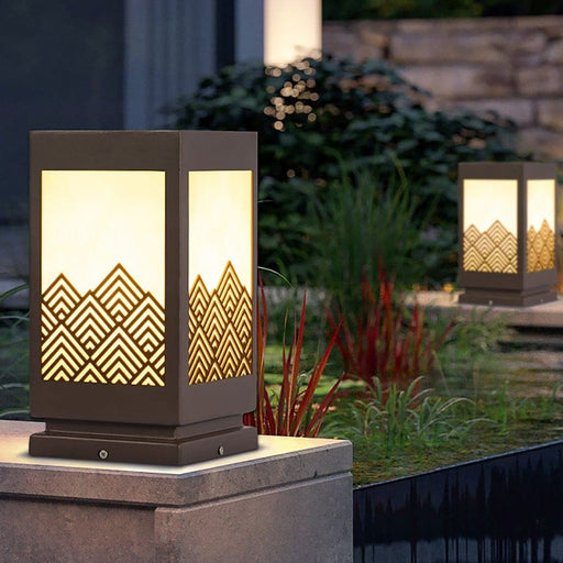 Elegant Waterproof Outdoor Light with Retro Hollow Pattern, Durable Stainless Steel Base for Garden, Patio, Balcony, Lawn, and Garage-ErisView-1