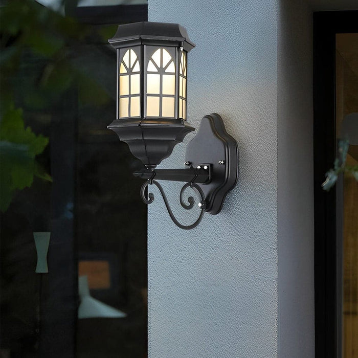 Elegant Waterproof Solar Outdoor Wall Light with Metal and Glass Design, Automatic Day/Night Sensor, Energy-Saving for Courtyard and Patio-ErisView-17