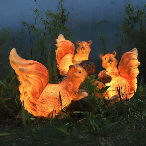 Elegant and Playful Squirrel Shape LED Garden Lights, Perfect for Outdoor Decor, Patio, and Pond Areas, Warm and Detailed Illumination-ErisView-1