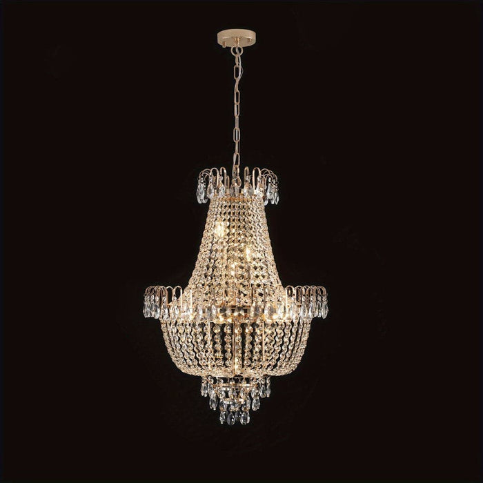 Empire Crystal Chandelier Ceiling Light Fixture, Gold Luxury Chandelier for Living Room Foyer Dining Room Staircase Bedroom-ErisView