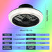 Enclosed Flush Mount Bladeless Ceiling Fan, Modern Bluetooth Ceiling Fan with Light and Speaker, RGB Low Profile Ceiling Fan for Boys Girls Kids Bedroom-6-ErisView