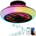 Enclosed Flush Mount Bladeless Ceiling Fan, Modern Bluetooth Ceiling Fan with Light and Speaker, RGB Low Profile Ceiling Fan for Boys Girls Kids Bedroom-1-ErisView