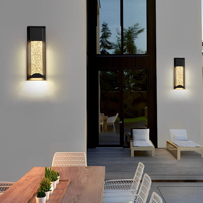 Energy-Efficient Aluminum Outdoor Wall Light with Motion Sensor and Crystal Bubble Glass Lampshade, Waterproof and Rust-Resistant Porch Light-ErisView-15