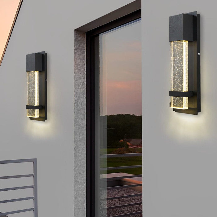 Energy-Efficient Aluminum Outdoor Wall Light with Motion Sensor and Crystal Bubble Glass Lampshade, Waterproof and Rust-Resistant Porch Light-ErisView-1