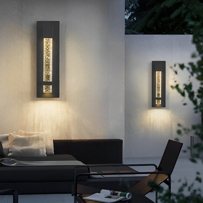 Energy-Efficient Black Bubble Outdoor Wall Lamp with Metal Body and Bubble Glass Shade, Waterproof, Rustproof, and Light-Controlled Options Available-ErisView-13