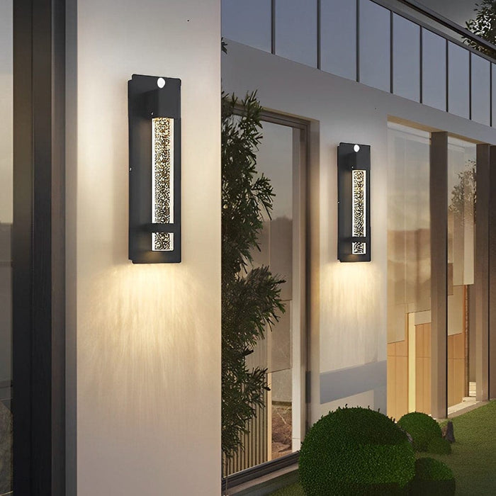 Energy-Efficient Black Bubble Outdoor Wall Lamp with Metal Body and Bubble Glass Shade, Waterproof, Rustproof, and Light-Controlled Options Available-ErisView-6