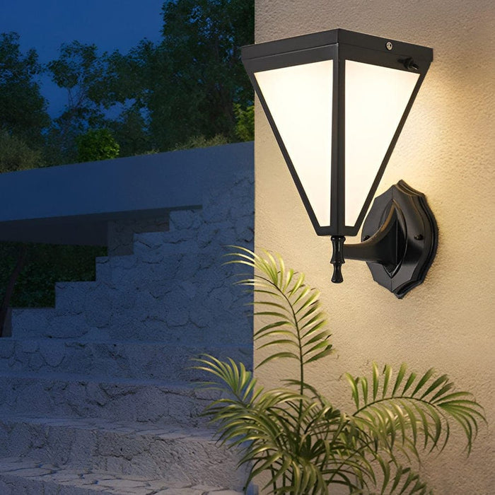 Energy-Efficient Solar LED Outdoor Wall Lamp with Iron Frame and Acrylic Shade, Automatic Day/Night Operation, Weatherproof Design-ErisView-13