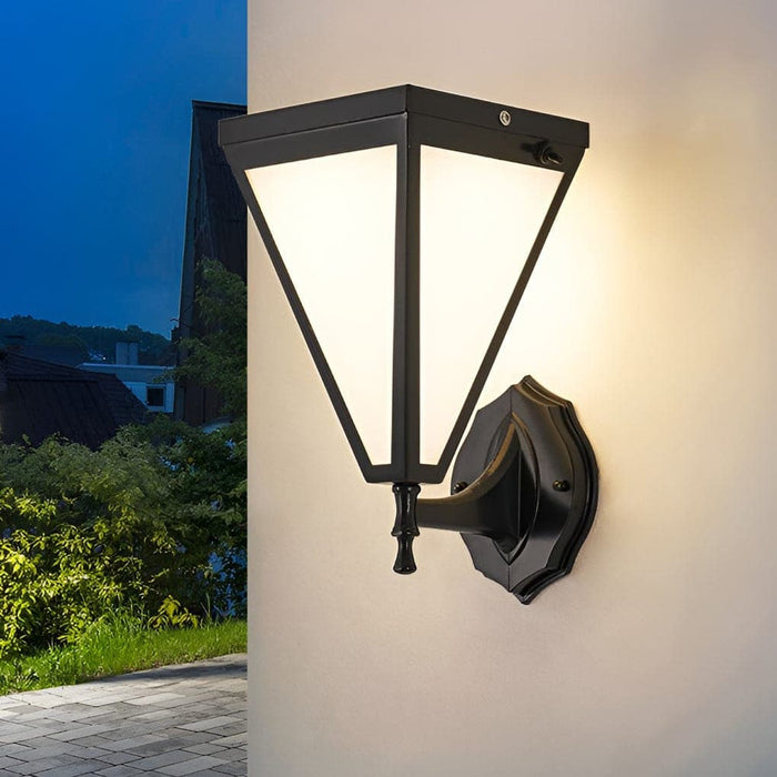 Energy-Efficient Solar LED Outdoor Wall Lamp with Iron Frame and Acrylic Shade, Automatic Day/Night Operation, Weatherproof Design-ErisView-12