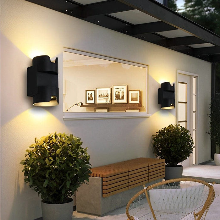 Energy-Efficient Waterproof Aluminum Wall Lamp with COB Light Source, High Transmittance Lens, and Artistic Design for Outdoor Use-ErisView-1