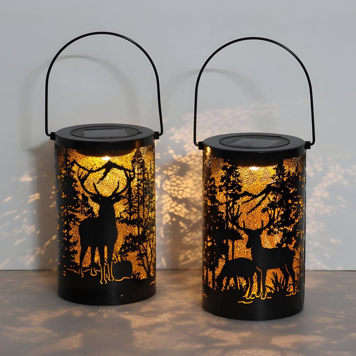 Exquisitely Carved Solar Lantern with Dual Engraved Pictures, Fast Charging, Long Battery Life, and Handle for Easy Hanging or Table Placement-ErisView-1