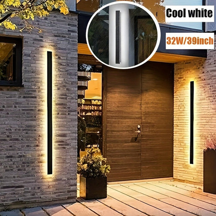 Exterior LED Wall Light Sconce, Modern Black LED Line Strip Wall Light, Indoor Outdoor Strip Wall Light-ErisView