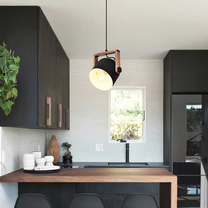 Famhouse Modern Black Pendant Light, Hanging Ceiling Light for Kitchen Dining Room Hallway Entryway-ErisView