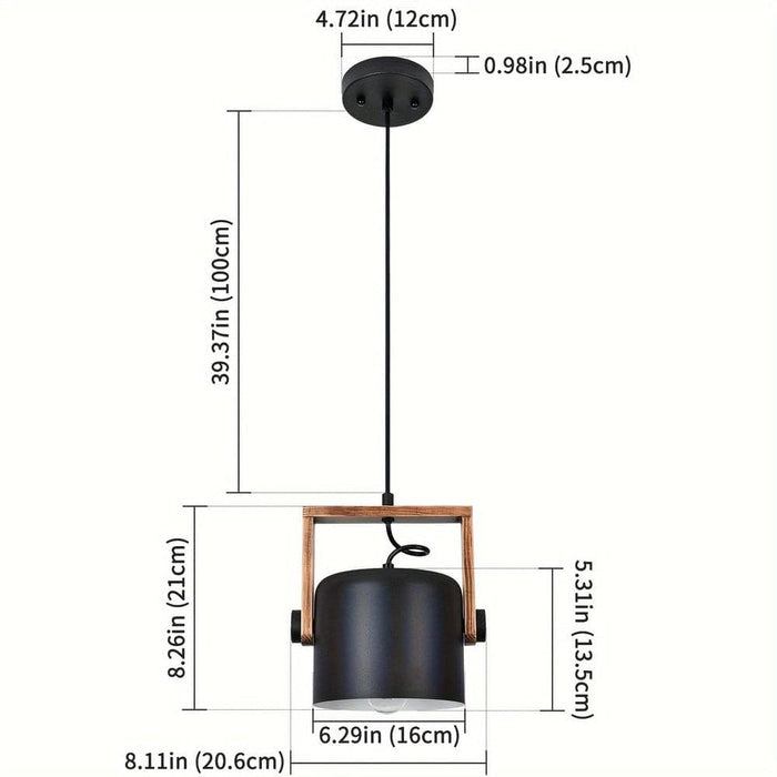 Famhouse Modern Black Pendant Light, Hanging Ceiling Light for Kitchen Dining Room Hallway Entryway-ErisView