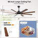 Farmhouse Large Remote Ceiling Fan with Light Control, Moisture Resistant Ceiling Fan for Living Room Patio, Silent Reversible DC Ceiling Fan-5-ErisView