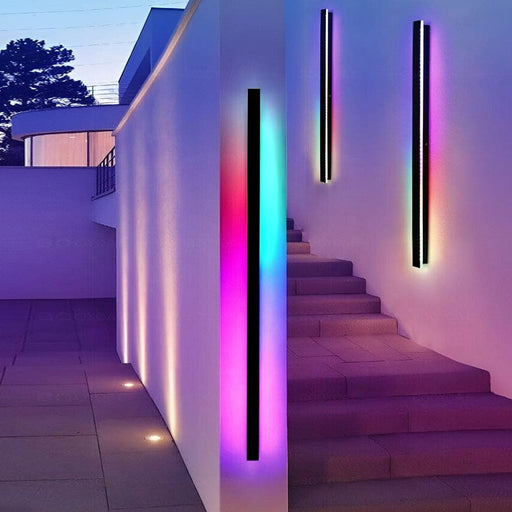 Fashionable LED RGB Outdoor Wall Lights for Front Porch, Enhances Home Facade, Illuminates 15-30 Sq Meters, Warm White Tone-ErisView-1