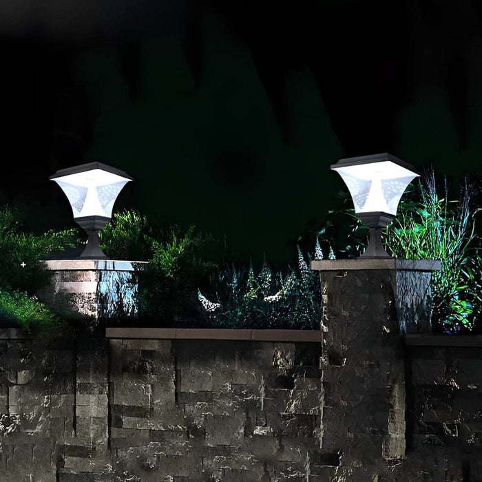 Fast-Charging, Waterproof, and Rustproof Die-Cast Aluminum Solar Pillar Light with Retro Lantern Design for Garden, Driveway, and Patio-ErisView-4