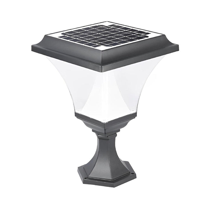 Fast-Charging, Waterproof, and Rustproof Die-Cast Aluminum Solar Pillar Light with Retro Lantern Design for Garden, Driveway, and Patio-ErisView-6