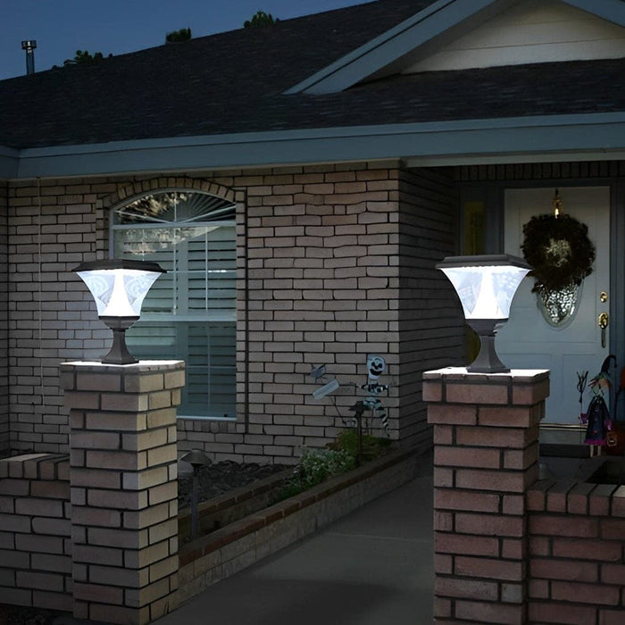 Fast-Charging, Waterproof, and Rustproof Die-Cast Aluminum Solar Pillar Light with Retro Lantern Design for Garden, Driveway, and Patio-ErisView-10