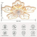 Flower Shaped Modern Ceiling Fan with Lights Remote Control, LED Ceiling Fan Lamp, Dimmable Fandelier-ErisView