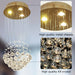 Gold Raindrop Chandelier, Modern Crystal Ball Ceiling Lighting Fixture, Flush Mount Pendant Lamp for Dining Living Bathroom Foyer-ErisView