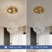 Gold Raindrop Chandelier, Modern Crystal Ball Ceiling Lighting Fixture, Flush Mount Pendant Lamp for Dining Living Bathroom Foyer-ErisView