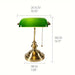 Green Glass Banker Lamp Desk Lamp with Pull Chain Switch Bronze Finish Base for Workplace Home Office Library Piano-ErisView