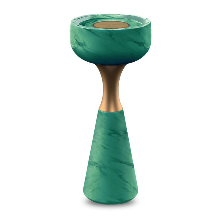 Green Marble Cone-shaped Tabletop Candlestick-ErisView